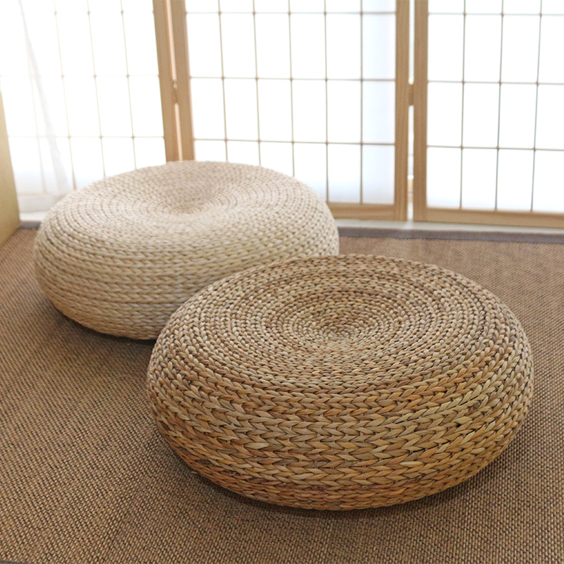 Meditation Cushion Zafu - 두꺼운 바닥 좌식 쿠션, 풀잎으로 짠