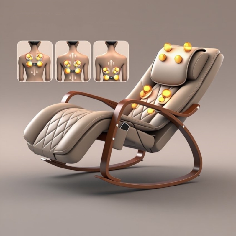 Neck Traction Pillow - 인체공학적 마사지 로커 리클라이너 의자, 열