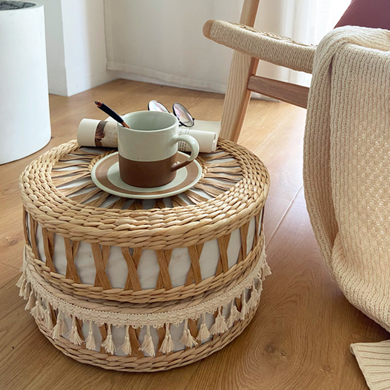 Meditation Cushion Zafu - 손으로 짠 밀짚 명상 쿠션, 요가