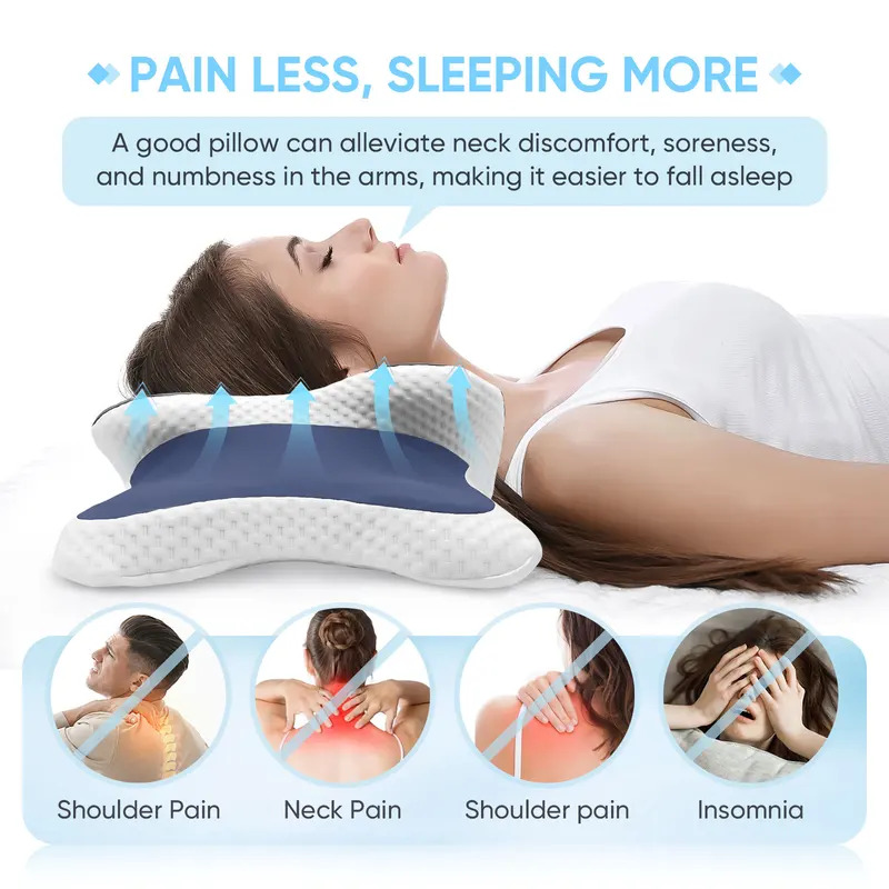 메모리폼 베개 경추 베개 목 통증 완화 컨투어 인체공학 - Neck Traction Pillow 리뷰 및 가격